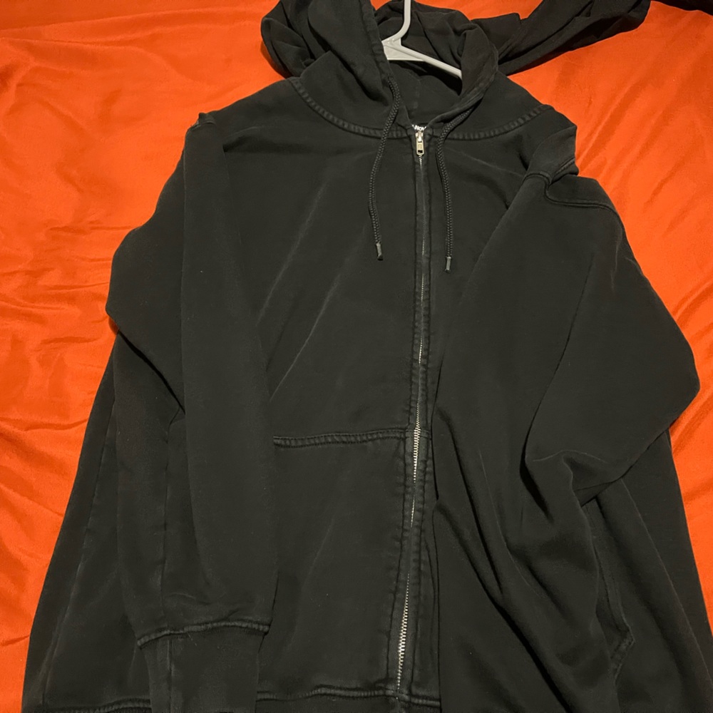 Fashion Nova Black faded zip up hoodie
